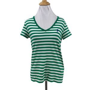 Polo Ralph Lauren Classic Green Striped V Neck Tee size L